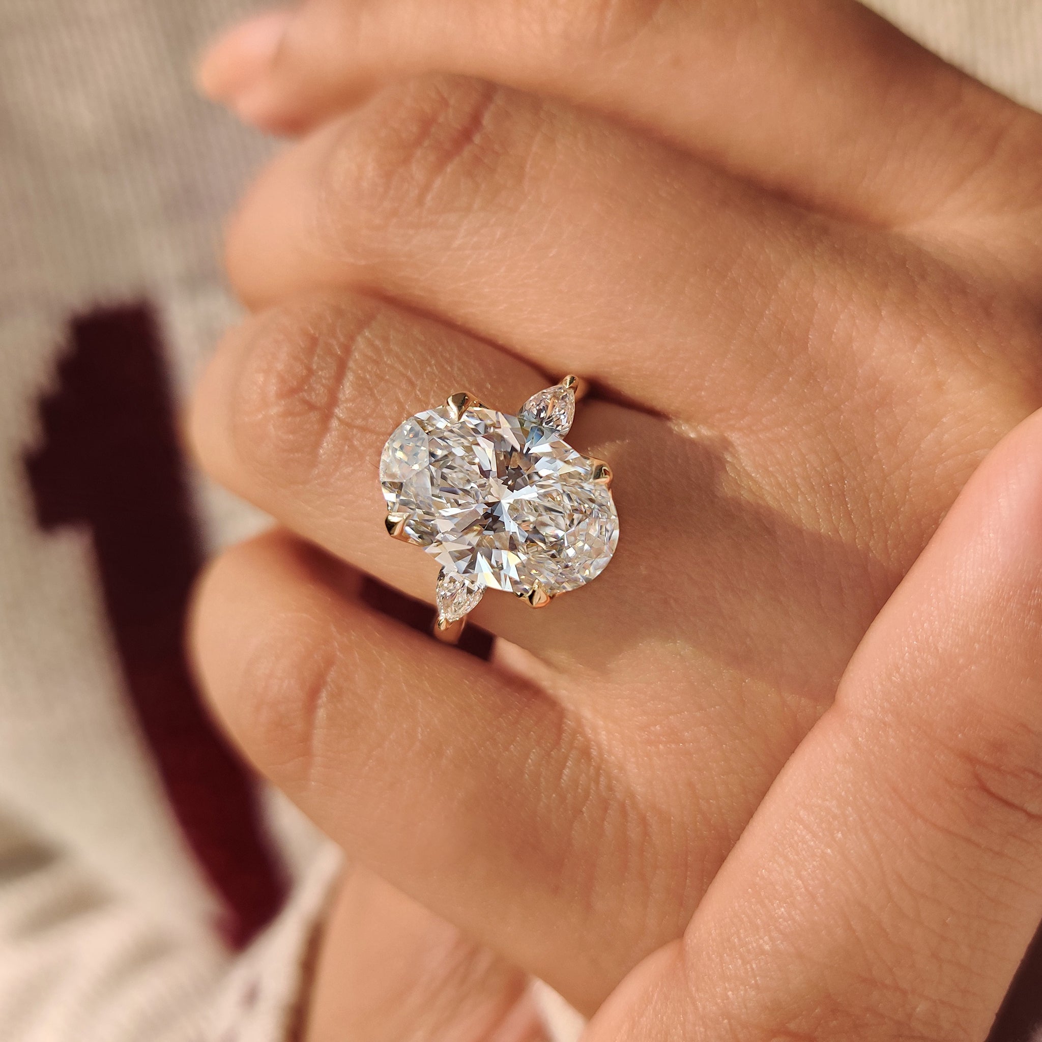 Cushion Hidden Halo Lab Grown Diamond Engagement Ring